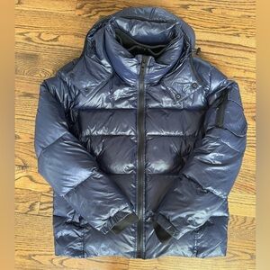 S13/New York Men's Navy Down Puffer Jacket, Large